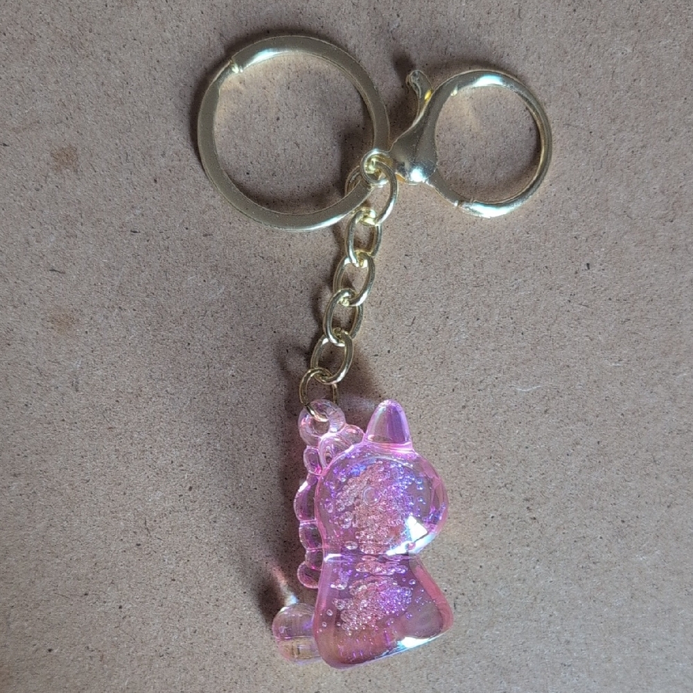Charming Pink Glitter Unicorn Keychain - Picture 3 of 8